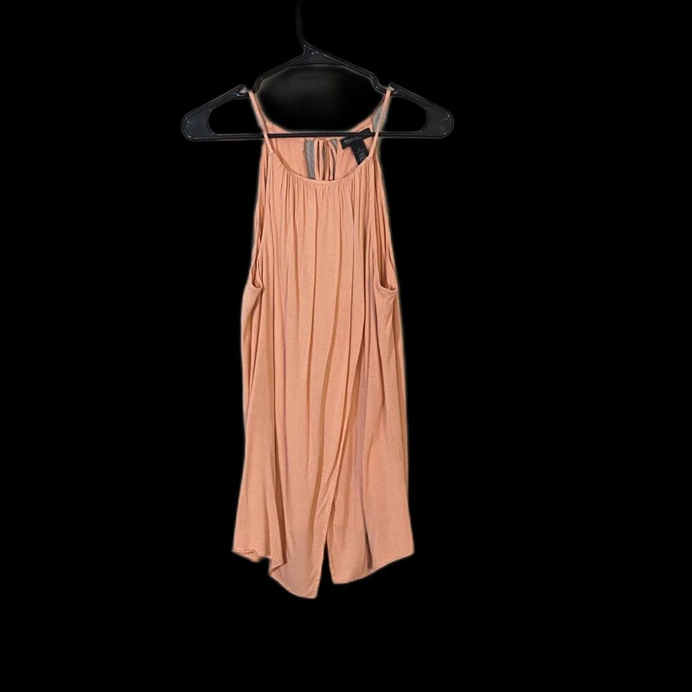 White House Black Market Peach Sleeveless High Neck Tassel Tie Flowy Tank Top M